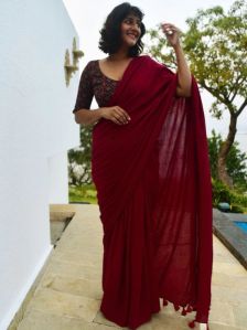 Plain Cotton Saree