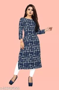 Printed Crepe Straight Kurti