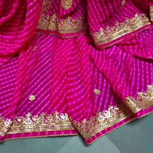 Rajasthani Leheriya Gota Patti Saree