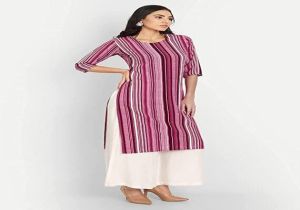 Striped Cotton Kurti Palazzo Set