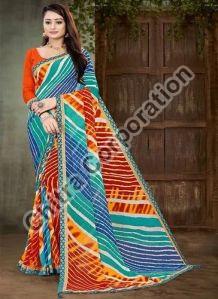 Georgette Printed Leheriya Saree