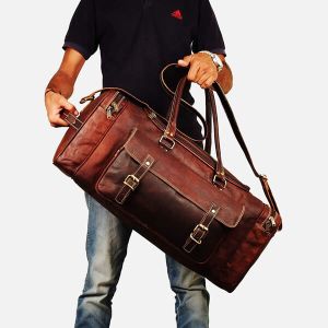 Genuine Leather Travel Duffel Bag