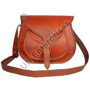 Brown Handmade Leather Cross Body Bag