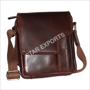 Brown Leather Mens Sling Bag