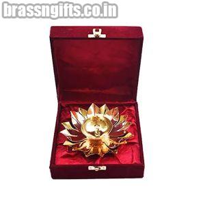 Copper Brass Diya Combo with Gift Box