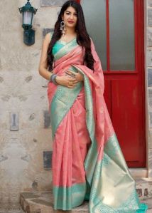 Pink Art Banarasi Silk Saree