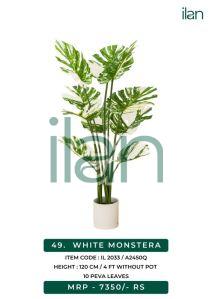 white monstera decorative artificial plants