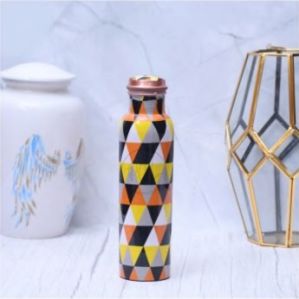 Geometric Design Copper Water Bottle