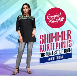 Ladies Free Size Shimmer Kurti Pant