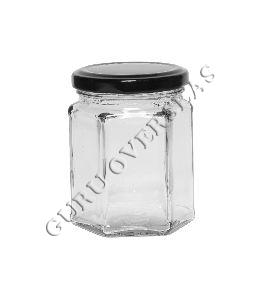 200 ML HEXAGONAL GLASS JAR