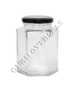 400 ML HEXAGONAL GLASS JAR