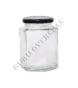 750 ML HEXAGONAL GLASS JAR