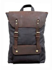 Leather Canvas Backpack