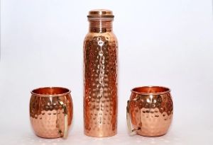 Copper water bottle with Mug Set