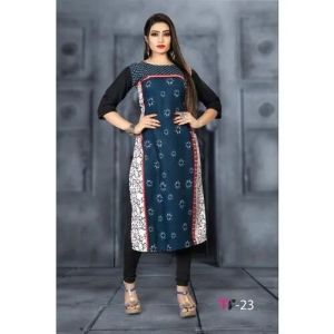 Ladies Straight American Crepe Kurti