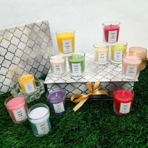 12 unique aroma soy shot glass votive