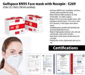 Golfspace KN95 Face Mask with Nose Pin