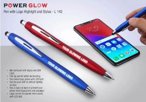 Pen with Logo Highlight and Stylus