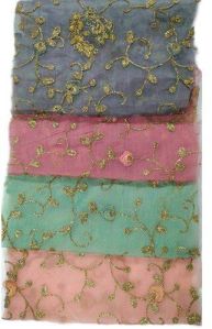 Embroidered organza fabric