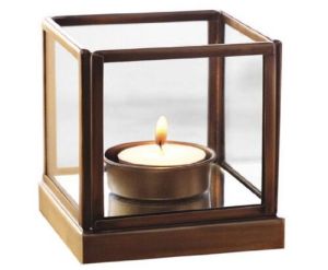 Metal and Glass Decorative Tea Light Candle Holder