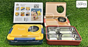 Students Lunch Box Sealed Leakage Proof Stainless Steel Lunch Box with 4 Compartment
