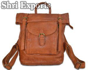 Genuine Leather Trendy backpack Bag For Men & Women-Cognac (1193-1)