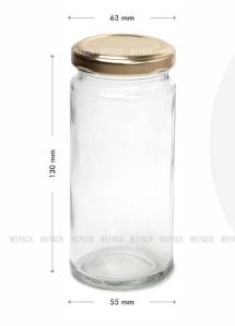 250ml Round Bamboo Glass Jar