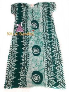 green batik night gown