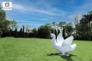 White Duck Marble Statue