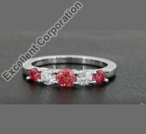 Pink and white Lab Grown Diamond Ring