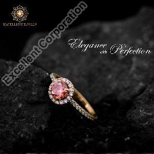 Pink Stone Lab Grown Diamond Ring