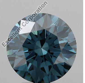 Round Shaped 3.00ct Fancy Deep Greenish blue IGI Certified Lab Grown CVD Diamond