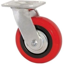 Red PU Caster Wheel