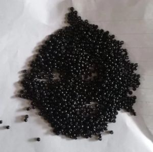 Black Round Glass Beads