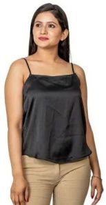 Ladies Black Satin Top