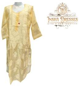 Organza Chikankari Kurti