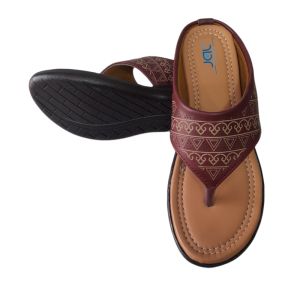 JAL SOFT LEATHER TEXTURE SLIPPERS FOR WOMEN