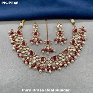 Pure Brass Real Kundan Jewellery