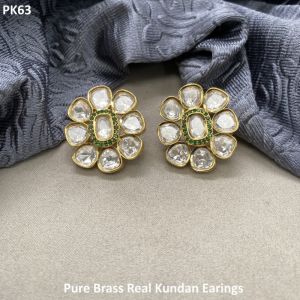 Pure Brass Real Kundan Earrings