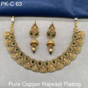 pure copper rajwadi plating neklace set