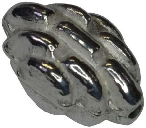 Sterling Silver Striped Shiny Bead