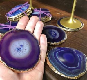 kameron purple marble coaster