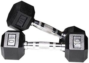 Zorex Rubber Coated Professional Exercise Hex Dumbbells