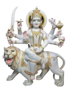 Marble Sherawali Mata Statue