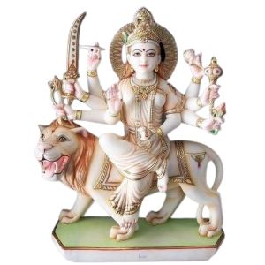 Marble Sherawali Mata Statue