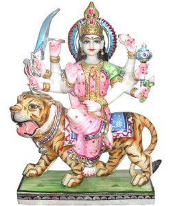 Marble Sherawali Mata Statue