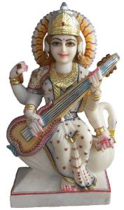 Marble Saraswati Mata Statue