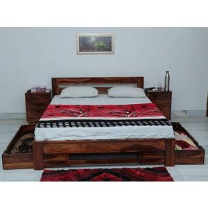 Sheesham Wooden Bed with Storage