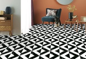 600X600 mm Black & White Porcelain Tiles