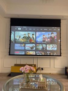 Inceilling Tab Tension Motorized Screen